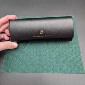 David Beckham Sunglasses Eyeglasses Case Black Hard Shell with Cleaning Cloth